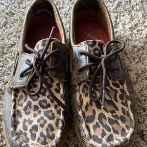 Twisted X cheetah print loafers